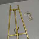 16.5" Metal Easel Stand for Sign  Elegant Table Top Easel for Display, Heavy Duty Tabletop Picture Easel Stand for Wedding Sign, Picture Frame, and Art (Gold)