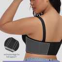 FallSweet Lace Strapless Bustier Bra for Women Underwire Longline Corset Top, Black,38D (Black)