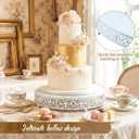 Wenqik 18 Inch White Cake Stand Set Metal Round Cupcake Dessert Stand with Cake Cutting, Spatula Wedding Cupcake Pastry Display Candy Holder Display for Wedding Party Birthday Baby Shower(Classic)