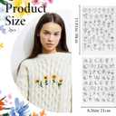 2 Sheets Stick and Stitch Embroidery Patterns, Embroidery Pattern Water Soluble Embroidery Stabilizers Wash Away Embroidery-Paper Designs with Pre-Printed Floral Letter for Hand Sewing Beginners