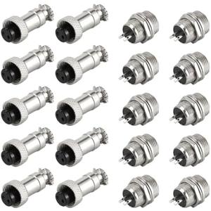 RANIT Pack of 10 Set Aviation Connector Plug GX12 Connector Female/Male (2 Pin)