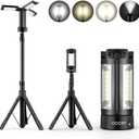 OGERY Rechargeable 10000mAh Camping Light with Stand 6.5 ft Max Height, Cordless Work Light with 3 LED Lamp Heads, 2200 Lumens Camping Essentials Gear Emergency Flashlight with Detachable Tripod (Black)