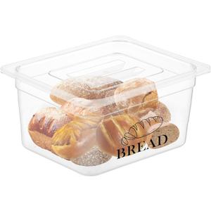 Bread Boxes Container Bread Box for Kitchen Countertop, Acrylic Bread Storage With Lid For Homemade Bread, Toast, Bagel, Donut And Cookies, Tall Bread Saver Holder,Extra Large (12.7x10.0x6.0 in) Clear
