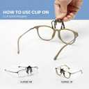 Reading Glasses Clip On and Flip Up Blue Light Blocking Magnifying Glasses Magnifiers Lenses Readers for Unisex (Transparent, 3.0)
