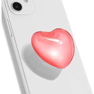 OnTheGrip Cute Glass Heart Design Collapsible Expandible Mobile Phone Grip Stand Holder for Smartphone Tablet Cell Phone Accessory (Pink)