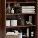 ZttRiee Bathroom Wall Cabinet, Medicine Cabinet with Roll-Up Door & 3 Shelves, Over The Toilet Wall-Mounted Storage Cabinet, Walnut