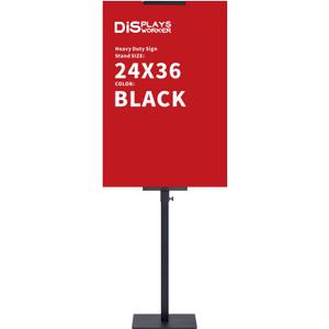 DISPLAYSWORKER Poster Stand for Display,Double Sided Banner Stand with heavy duty Base, Metal Floor Standing Sign Holder Up to 78 inches for Board & Foam Sign (Single-Pole)