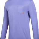 SG Edge Men's Standard Rash Guard Shirts UPF 50+ Moisture Wicking Long Sleeve Chest Pocket Quick Dry Lightweight, Powder Blue, XXL