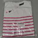 ZESICA Women's Casual Striped Tops Short Sleeve Crew Neck Ribbed Knit T Shirts Comfy Loose Basic Pullover Sweater, Rose Red, Medium