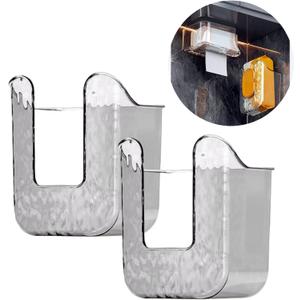 2 Pcs Bathroom Toilet Wall-Mounted Wet Wipes Dispenser Kitchen Wipes Wall Mount Storage Box (Light Gray)