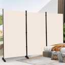 Room Divider 6ft Room Dividers and Folding Privacy Screens, 3 Panel Partition Room Divider Fabric Panel, Indoor Wall Divider for Room Separation Freestanding Space Separators for Bedroom Office Studio (Beige)