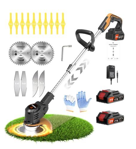 Wrneaoch Electric Weed Wacker Cordless 21V Cordless Weed Wacker with 6,000 RPM and 650W Motor Battery WeedWacker with 2 Batteries 2.0Ah The Perfect Partner for Garden and Lawn Care Wrneaoch Electric Weed Wacker Cordless 21V Cordless Weed Wacker with 6,000 RPM and 650W Motor Battery WeedWacker with 2 Batteries 2.0Ah The Perfect Partner for Garden and Lawn Care