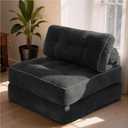 Folding Sofa Bed,Convertible Sleeper Chair for Adults, Folding Sofa Bed Foam Filling Couch with PillowSleeper Chairs Single Size Floor Mattress,Black