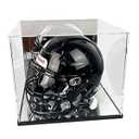 Football Helmet Display Case with Mirror backpanel and Base, Acrylic Helmet Display box Full Size, Motorcycle Helmets, UV Protection Dust-Proof Box for Collectible Memorabilia Storage(need self-assembly)