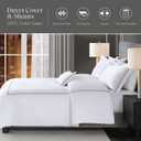 Madison Park Signature Queen Comforter Set Hotel Deluxe 500TC Cotton Sateen Comforters, All Season Lightweight 5 Piece Bed Set, Removable Duvet Cover, Shams & Throw Pillow, Full/Queen, White/Grey