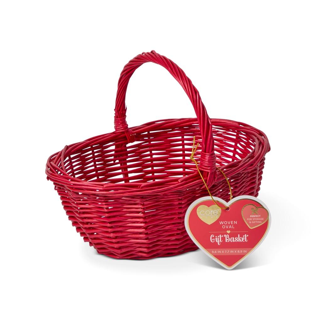 Core Home Woven Oval Basket Red