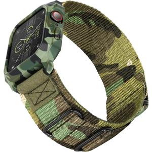 SUNFWR Bands Compatible with Apple Watch 44mm 45mm with Case,Rugged Sport Apple Watch Strap with Protective Cover for iwatch Series 9/8/7/6/5/4/SE for Men(Camouflage)