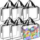 6 Pack Extra Large Toy Storage Bags PVC Organizing Bags with Zippered, Clear PVC Board Game Storage，Toy Storage Organizer，Waterproof Toy Bags for Board Games Clay, Building Blocks, Toys, Books (Black)
