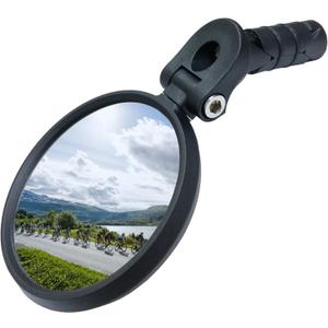 MEACHOW Bar End Bike Mirror [Upgraded Version] Scratch Resistant Glass Lens,HD,Safe Rearview Mirror,ME-001 (Blue)