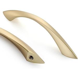 Asidrama 10 Pack 3.75 Inch(96mm) Brushed Gold Cabinet Pulls Cabinet Handles Cupboard Handles Kitchen Cabinet Hardware for Cupboard Drawer Handles Dresser Pulls