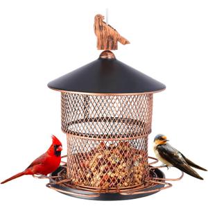 Yinns Bird Feeders for Outdoors Hanging, 4lb Large Seed Capacity Metal Birdfeeders, Wild Birds Cardinal Bird Feeder with 6 Perches