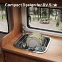 GSlife Small in Sink Dish Drying Rack - Stainless Steel Compact Dish Drainer for RV Kitchen Apartment Sink, Rust Resistant Inside Sink Rack, 12 Person Households, 11.6" W x 13.4" L, Silver