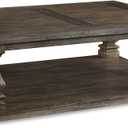 Signature Design by Ashley Johnelle Farmhouse Coffee Table with Weathered Gray Finish, Gray, 54"w X 40"d X 18"h