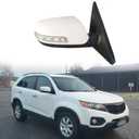 Passenger Side Door Mirrors Fit for 2009-2014 KIA Sorento Car Rear View Mirror Accessories Side Mirror Replacement Turn Signal Light, Electric Folding, Heating (White-Right)