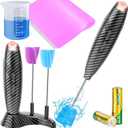 Electric Resin Mixer,Silicone Measurings Cups for Resin Epoxy Mixer for Minimizing Bubbles, Epoxy Resin Mixer, Resin Stirrer for Resin, Silicone Mixing,DIY Crafts Tumbler (Black)