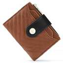 Small Womens Wallet,Slim Bifold Leather Wallet for Women RFID Card Holder Ladies Compact Pocket Wallet Small Wallet for Crossbody Bag
(Brown＆Black)