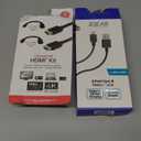 GE HDMI Cable Kit, 6ft. HDMI Cable with Mini HDMI Adapter and Micro HDMI Adapter, High Speed with Ethernet, Gold Connectors - Bl and 4 Foot Sync & Change Cable