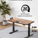 TIQLAB Height Adjustable Electric Standing Desk, 40 x 24 inch, Sit Stand Up Desk, Splice Board, Computer Home Office Desk, Rustic Brown Top