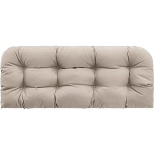 Outdoor Bench Cushion, Tufted 44x22x4 Inch Loveseat Pad for Patio Furniture Wicker Chair Garden Swing Porch Sofa, Indoor Outside Use, Fade-Resistant & Waterproof, Beige