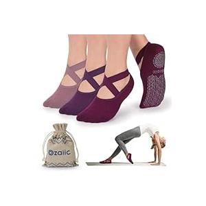 Ozaiic Yoga Socks Non-Slip for Women Pilates Barre Ballet Dance,  35-43