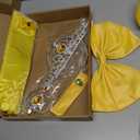 Berlune Princess Costumes for Girls Princess Dress up Accessories for Kids Cosplay Dress Halloween Party Birthday Outfit(45Y,Yellow)