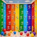 4 Pack Back to School Party Decorations 3.3x6.6ft Rainbow Foil Fringe Curtain Backdrop Colorful Metallic Tinsel Streamers for Preschool Kindergarten School Classroom Photo Booth Props Wall Decor