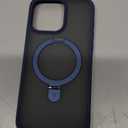 TORRAS Magnetic Ostand for iPhone 15 Pro Max Case, [Military Grade Drop Tested] [Compatible with MagSafe][Build-in Kickstand] Translucent Slim Soft Edge Anti-Fingerprint 6.7" 2023, Blue Titanium