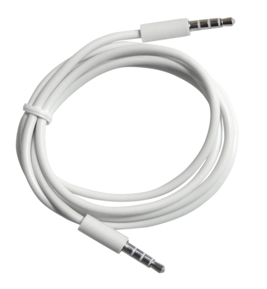 Length Cable, 3,5 Ft, Audio Cable , White, 4 pcs