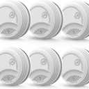 Fire Alarms Smoke Detectors, Photoelectric Sensor Smoke Alarm Battery Operated, Fire Alarm with Test Button & Low Battery Signal, LED Warning Light 85 dB Alarm Sound for Bedroom and Home, 6 Pack