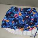 Pinup Fashion High Waisted Swim Skirt - Women Drawstring Ruched Bathing Suit Bottoms with Built-in Brief, Medium