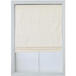 Everyday Celebration 100% Blackout Cordless Roman Shades - Thermal Insulated Window Blinds for Indoor Use, Pearl White, 29 W x 64 H