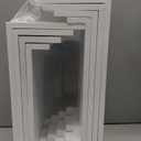 4 Set Large White Wooden Tiered Riser Display Stands for Vendor Events,Stackable Wooden Cupcake Stand,Farmhouse Decor Wood Dessert Table Display Set,Vendor Booth Display Items,Food Display Risers for Party12-11.2-10.4-9.6IN