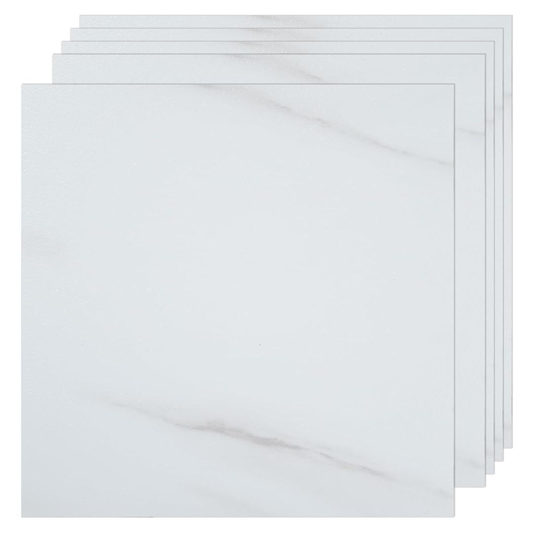 30-Pack Peel and Stick Vinyl Floor Tiles, 12"x12" Self-Adhesive Waterproof Peel and Stick Flooring Planks DIY for Bathroom, Kitchen, Living Room, Cover 30 Sq. Ft Light Gray