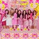 25 PCS Preepy Party Decorations for Girls Preepy Party Supplies with Banner, Balloons, Tablecloth, Cake Toppers & Foil Balloons, Preppy Birthday Party Supplies