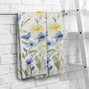 Floral Kitchen Towels, Wildflower Hand Towels, Daisy Flowers Prints Decoration for Home, Watercolor Flora Decor, Gifts for Women, Set of 2,16x24