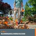 WORX Trivac 3 in 1 Electric Leaf Blower for Lawn Care, Leaf Vacuum with 350 CFM & 210 MPH, Leaf Mulcher with Metal Impeller, WG509