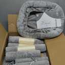 Heybly Cat Tree with Toy, Cat Tower Condo for Indoor Cats, Cat House with Padded Plush Perch, Cozy Hammock and Sisal Scratching Posts, Light Gray HCT004SW (43.3 inch)