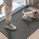 LEKEEPGO Door Mat 17"x29", Non Slip Door Mat Indoor Entrance, Rubber Backing Indoor Door mats Washable Absorbent Low-Profile Doormat Front Entryway Entry Resist Dirt Inside Door Mats, Grey