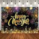 LYCGS 7x5ft 2026 Happy New Year Party Backdrop Colorful Fireworks Background for New Year's Eve Celebration X-332