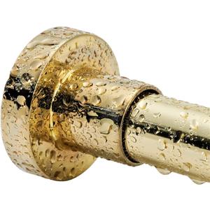 BRIOFOX Spring Tension Curtain Rod 43-73 Inches, Rust-Resistance and Non-Slip Shower Curtain Rod for Bathroom, Gold